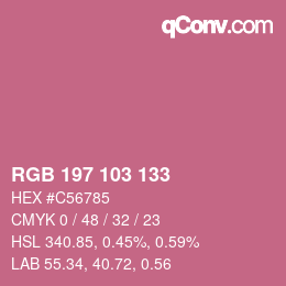 Color code: RGB 197 103 133 | qconv.com