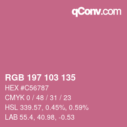 Farbcode: RGB 197 103 135 | qconv.com