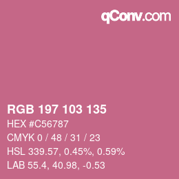 カラーコード: RGB 197 103 135 | qconv.com