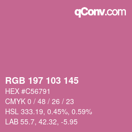 Color code: RGB 197 103 145 | qconv.com