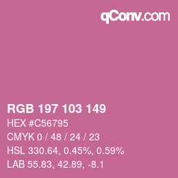 Color code: RGB 197 103 149 | qconv.com