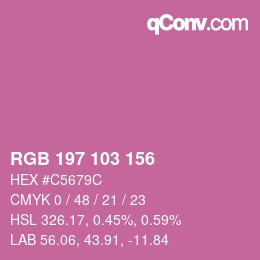 Color code: RGB 197 103 156 | qconv.com