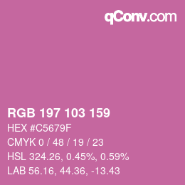 Color code: RGB 197 103 159 | qconv.com