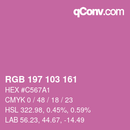 Color code: RGB 197 103 161 | qconv.com