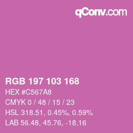 Color code: RGB 197 103 168 | qconv.com