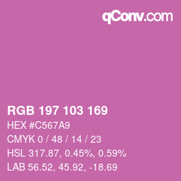カラーコード: RGB 197 103 169 | qconv.com