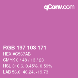 Color code: RGB 197 103 171 | qconv.com