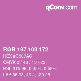 Farbcode: RGB 197 103 172 | qconv.com