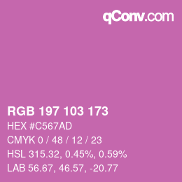 Color code: RGB 197 103 173 | qconv.com