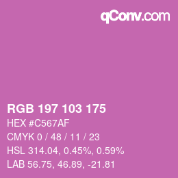 Color code: RGB 197 103 175 | qconv.com