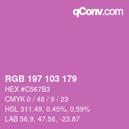 Color code: RGB 197 103 179 | qconv.com