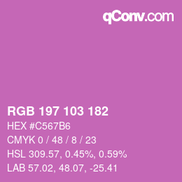 Color code: RGB 197 103 182 | qconv.com