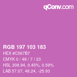 Color code: RGB 197 103 183 | qconv.com
