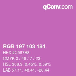 Color code: RGB 197 103 184 | qconv.com