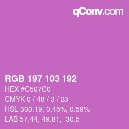 カラーコード: RGB 197 103 192 | qconv.com