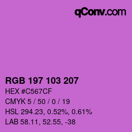 カラーコード: RGB 197 103 207 | qconv.com