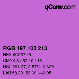 Color code: RGB 197 103 213 | qconv.com
