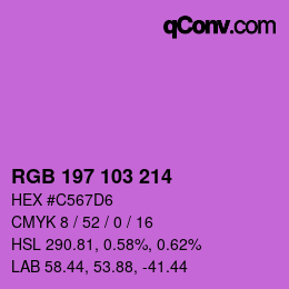 颜色代码: RGB 197 103 214 | qconv.com
