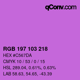 Color code: RGB 197 103 218 | qconv.com