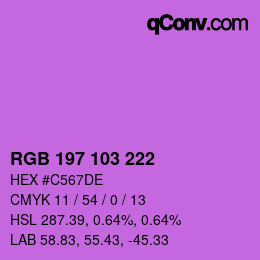 Color code: RGB 197 103 222 | qconv.com