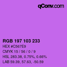 Color code: RGB 197 103 233 | qconv.com