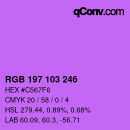 カラーコード: RGB 197 103 246 | qconv.com