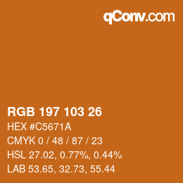 Color code: RGB 197 103 26 | qconv.com