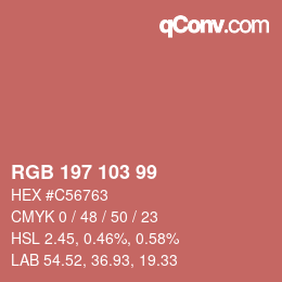 Color code: RGB 197 103 99 | qconv.com