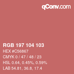Color code: RGB 197 104 103 | qconv.com