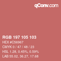 Color code: RGB 197 105 103 | qconv.com