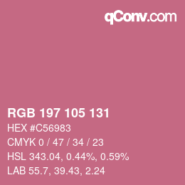 Color code: RGB 197 105 131 | qconv.com