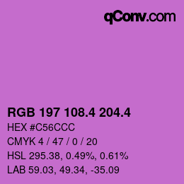 カラーコード: RGB 197 108.4 204.4 | qconv.com