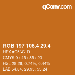 カラーコード: RGB 197 108.4 29.4 | qconv.com