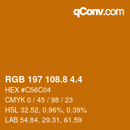 カラーコード: RGB 197 108.8 4.4 | qconv.com