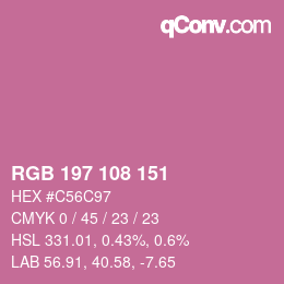 Color code: RGB 197 108 151 | qconv.com