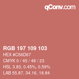 カラーコード: RGB 197 109 103 | qconv.com