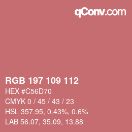 Color code: RGB 197 109 112 | qconv.com