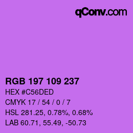 Color code: RGB 197 109 237 | qconv.com