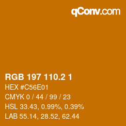 カラーコード: RGB 197 110.2 1 | qconv.com