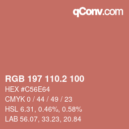 Color code: RGB 197 110.2 100 | qconv.com