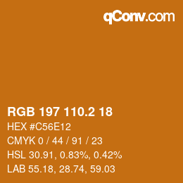 カラーコード: RGB 197 110.2 18 | qconv.com