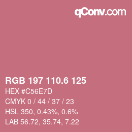 カラーコード: RGB 197 110.6 125 | qconv.com