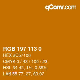 Color code: RGB 197 113 0 | qconv.com