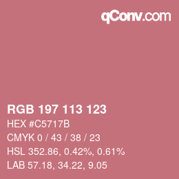 Color code: RGB 197 113 123 | qconv.com
