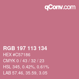 Color code: RGB 197 113 134 | qconv.com