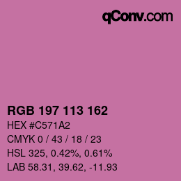 Farbcode: RGB 197 113 162 | qconv.com