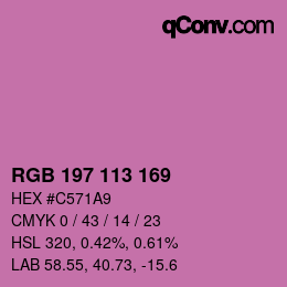 Color code: RGB 197 113 169 | qconv.com