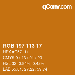 Color code: RGB 197 113 17 | qconv.com