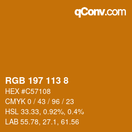 Color code: RGB 197 113 8 | qconv.com