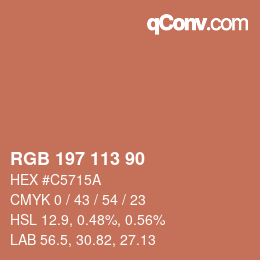 Color code: RGB 197 113 90 | qconv.com